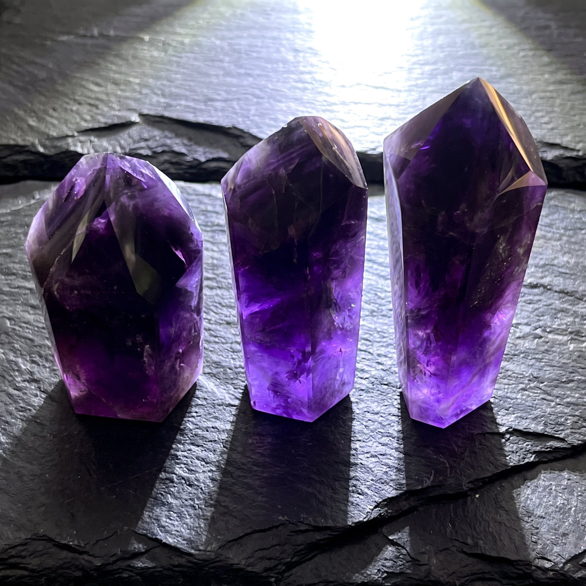 Dark Amethyst Faceted Crystal Tower, 4 to 6 Inches