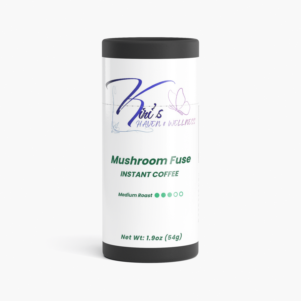 Mushroom Fuse instant coffee, medium roast, by Kiri's Haven