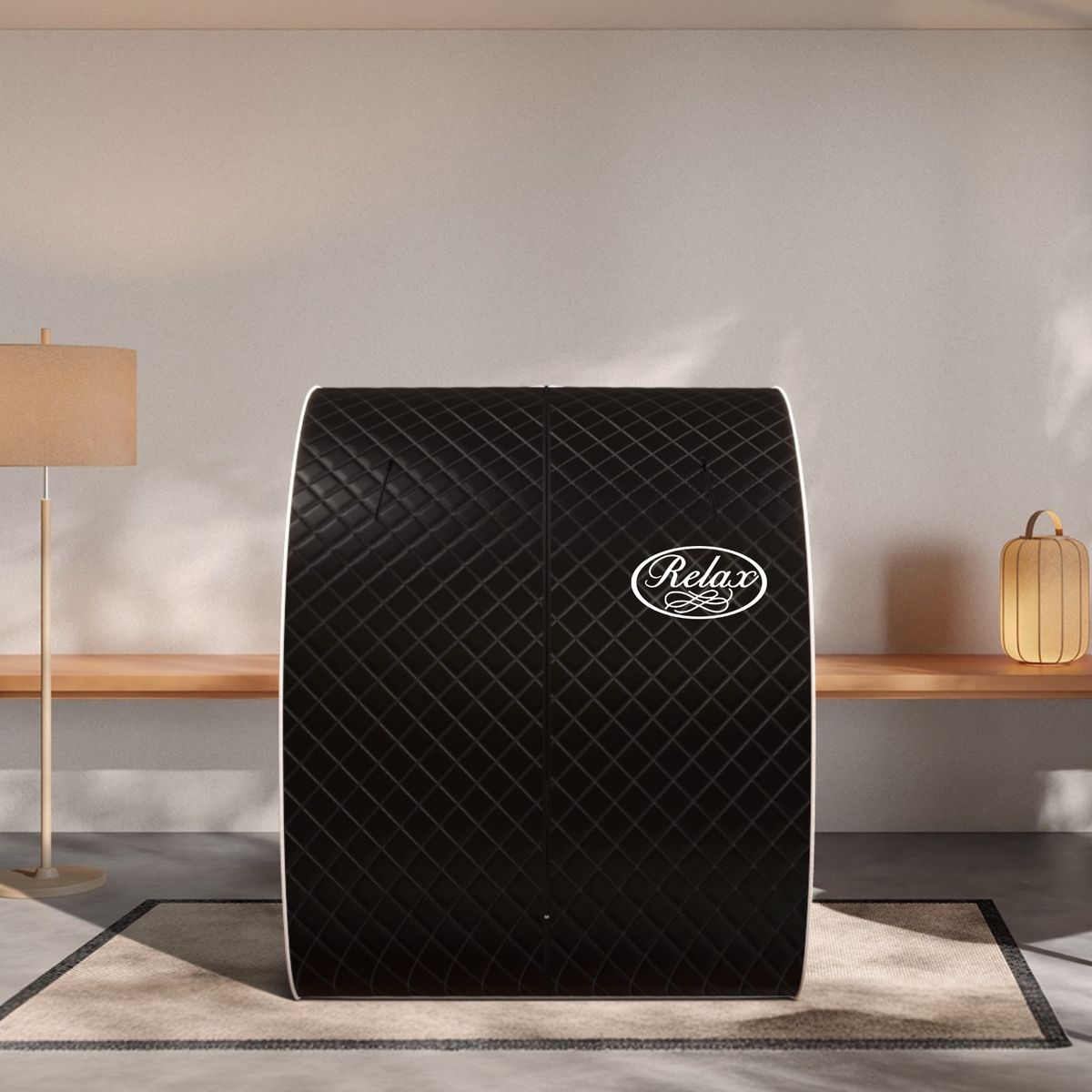 Relax Black Pro portable far infrared sauna with black tent