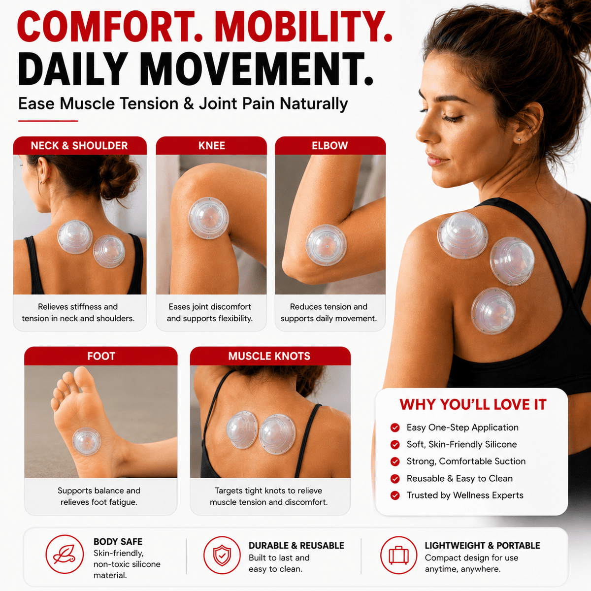 Ionic ENERGY Silicone Cupping Set, 10 Cups