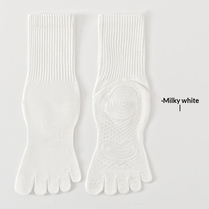 Five-Toe Grip Socks, Mid-Calf