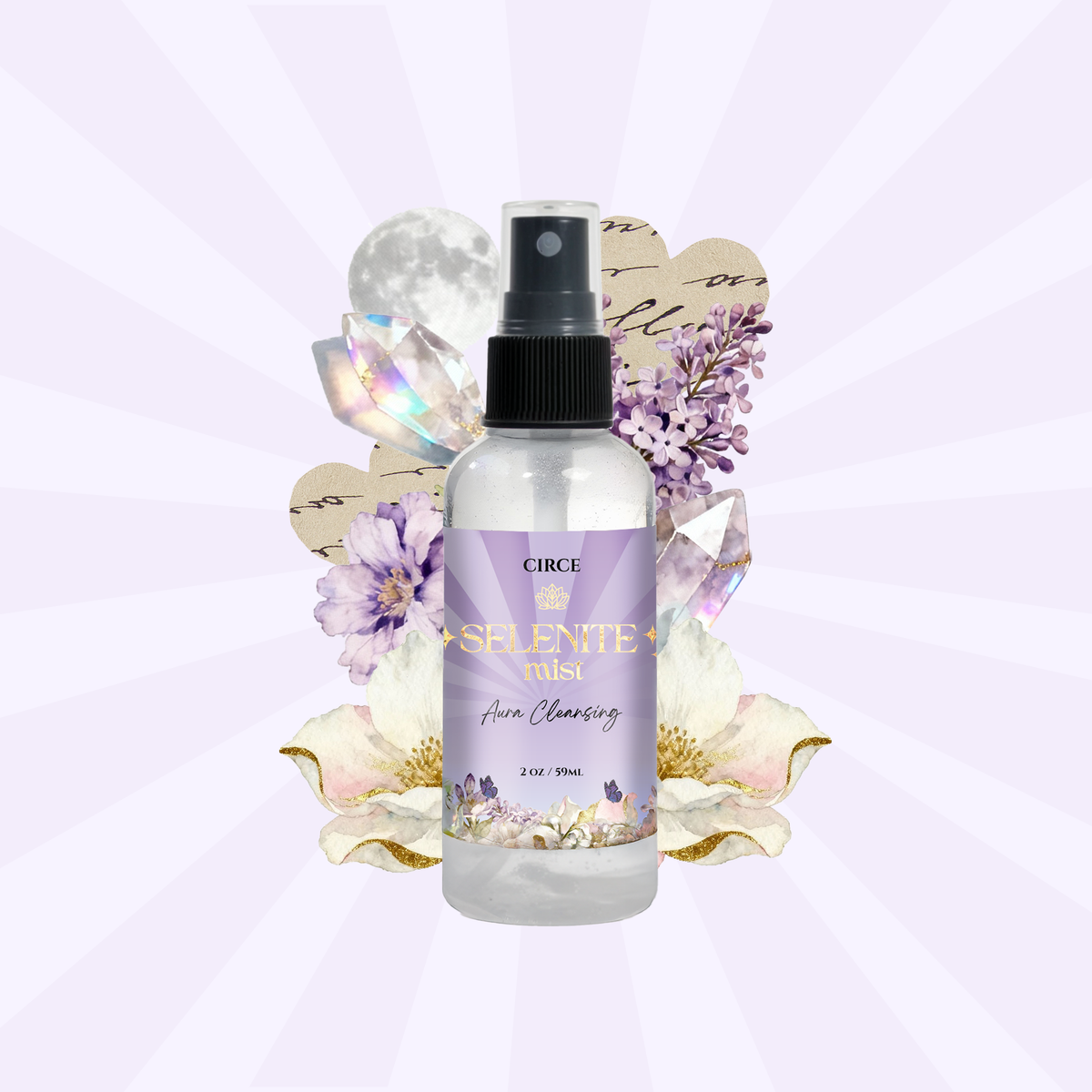 Selenite aura cleansing mist, 2 oz spray bottle, view 2