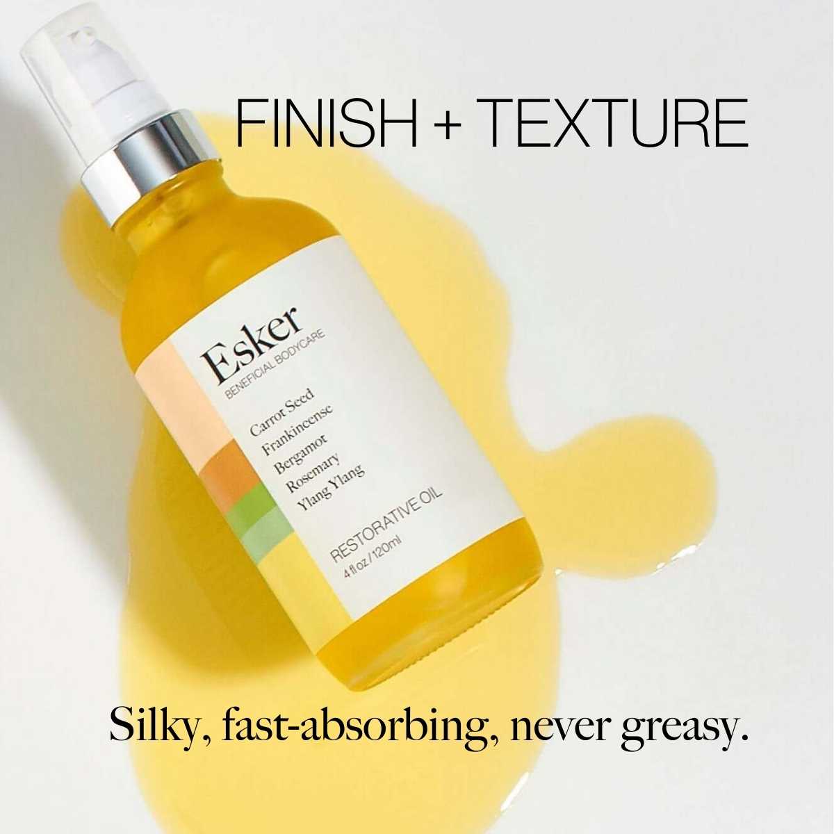 Esker Restorative Body & Massage Oil, 2 oz or 4 oz