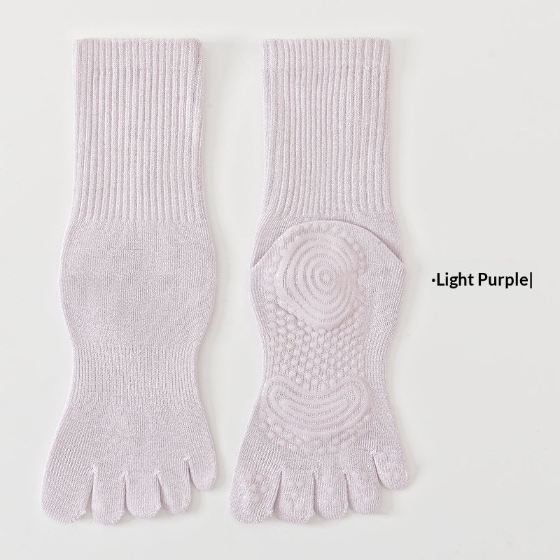 Five-Toe Grip Socks, Mid-Calf