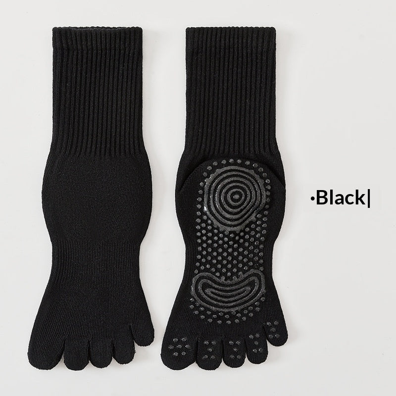 Five-Toe Grip Socks, Mid-Calf
