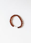 Raw cognac Baltic amber and moonstone stretch bracelet, view 2