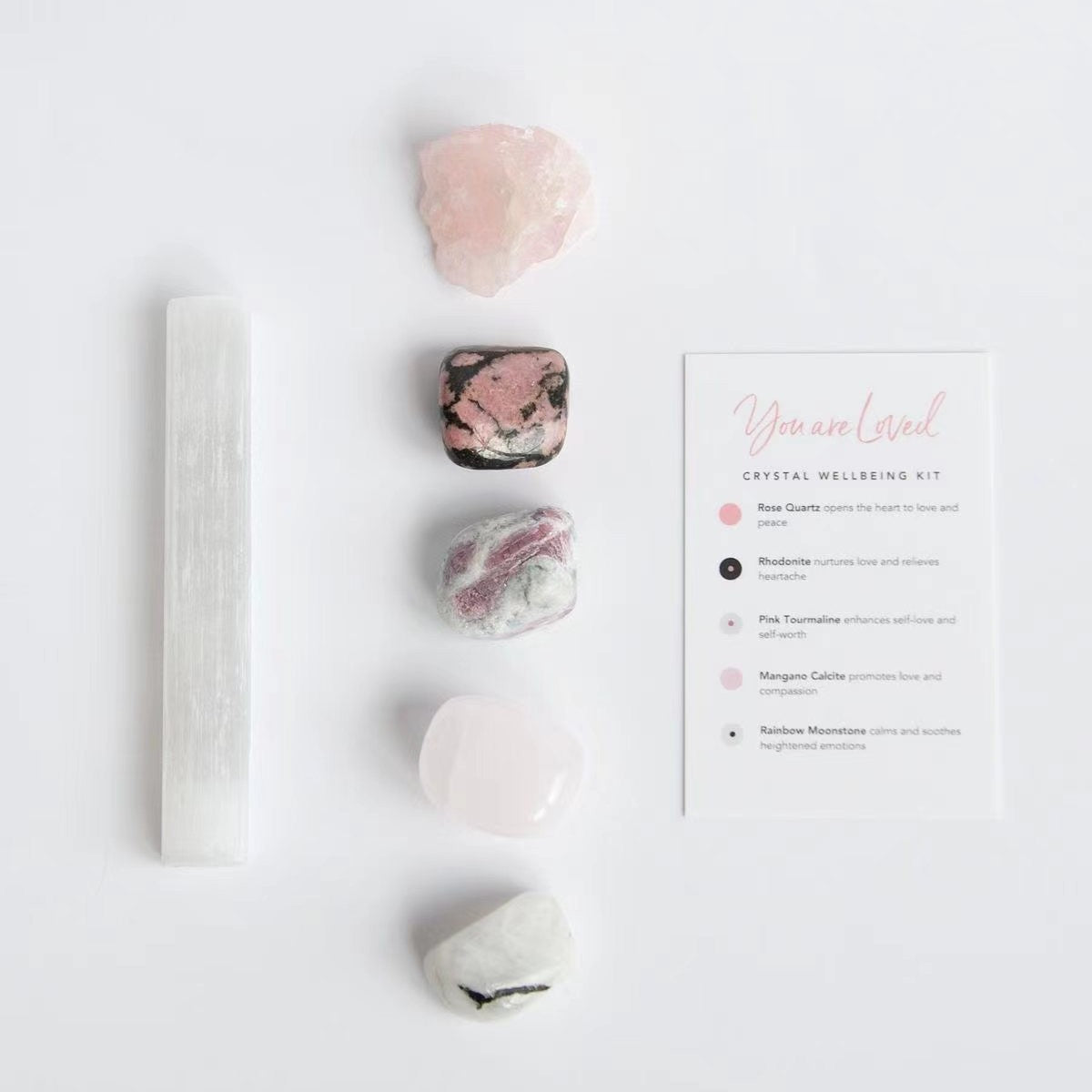 Chakra & Intention Crystal Kits with Selenite Wand
