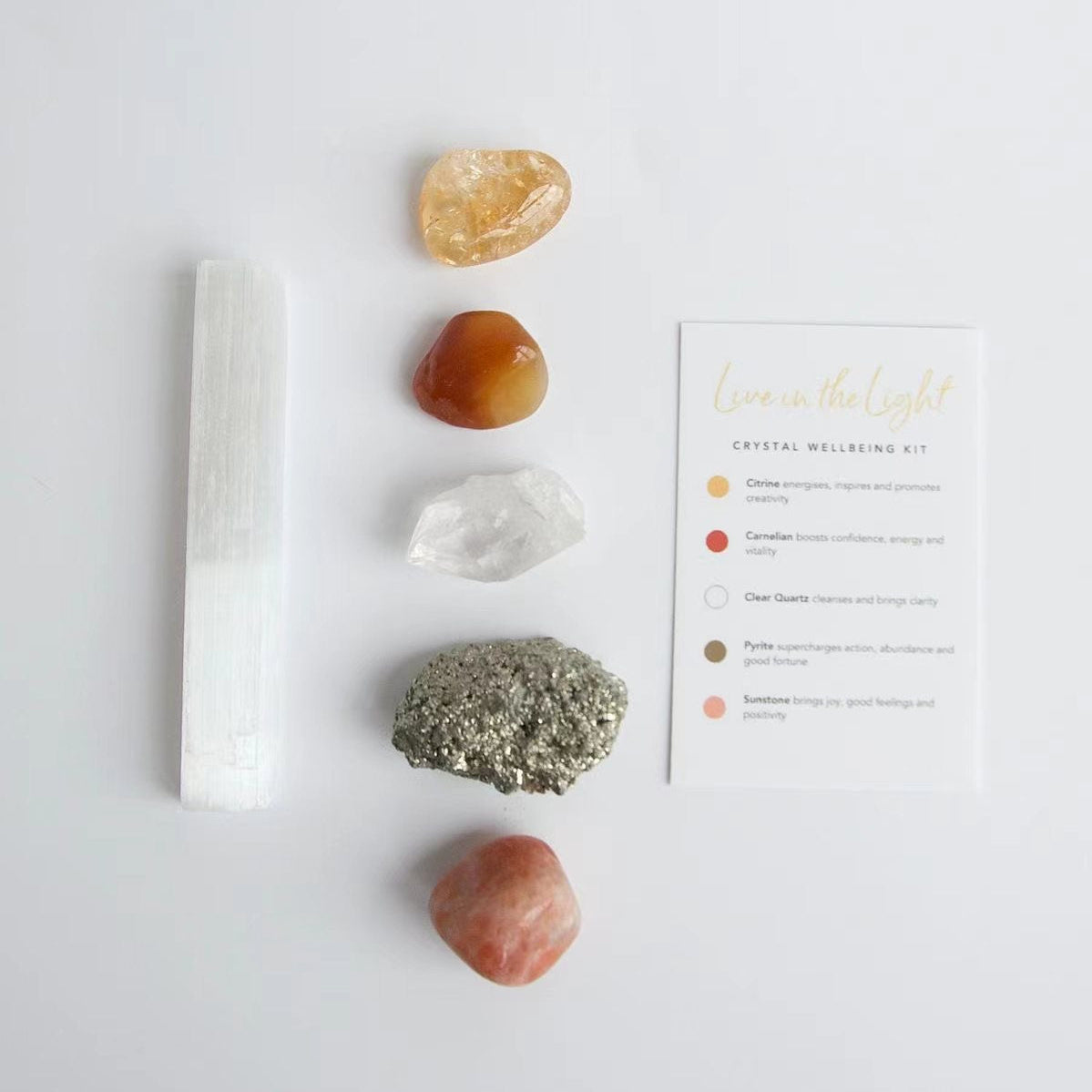 Chakra & Intention Crystal Kits with Selenite Wand