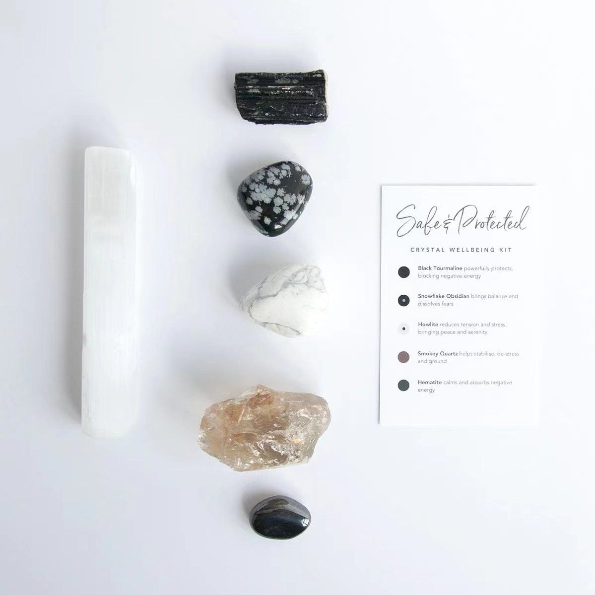Chakra & Intention Crystal Kits with Selenite Wand