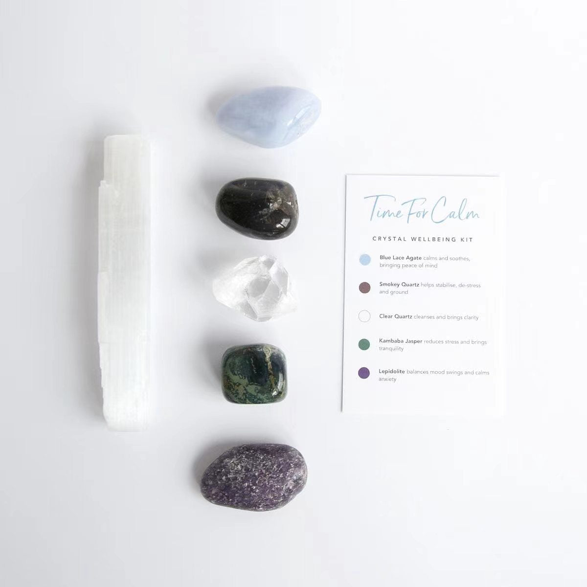Chakra & Intention Crystal Kits with Selenite Wand