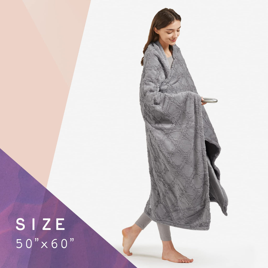 Hyde Lane Heated Throw Blanket, Snow Leopard Print, 60 x 70