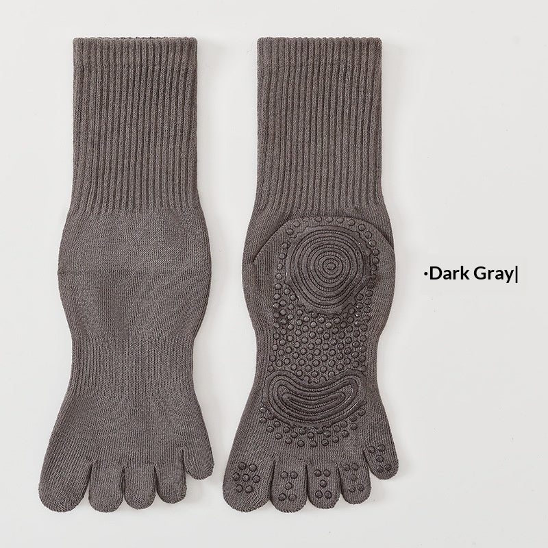 Five-Toe Grip Socks, Mid-Calf