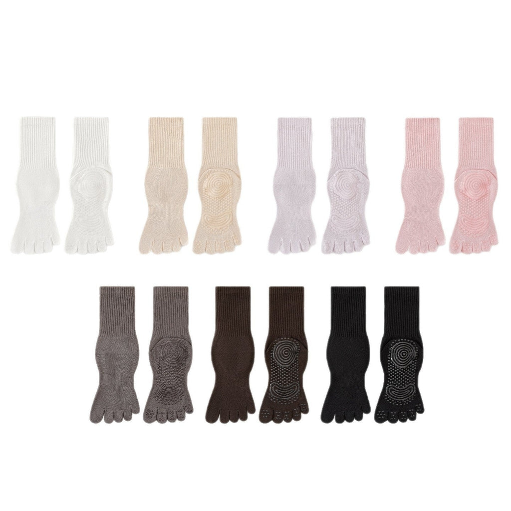 Five-Toe Grip Socks, Mid-Calf