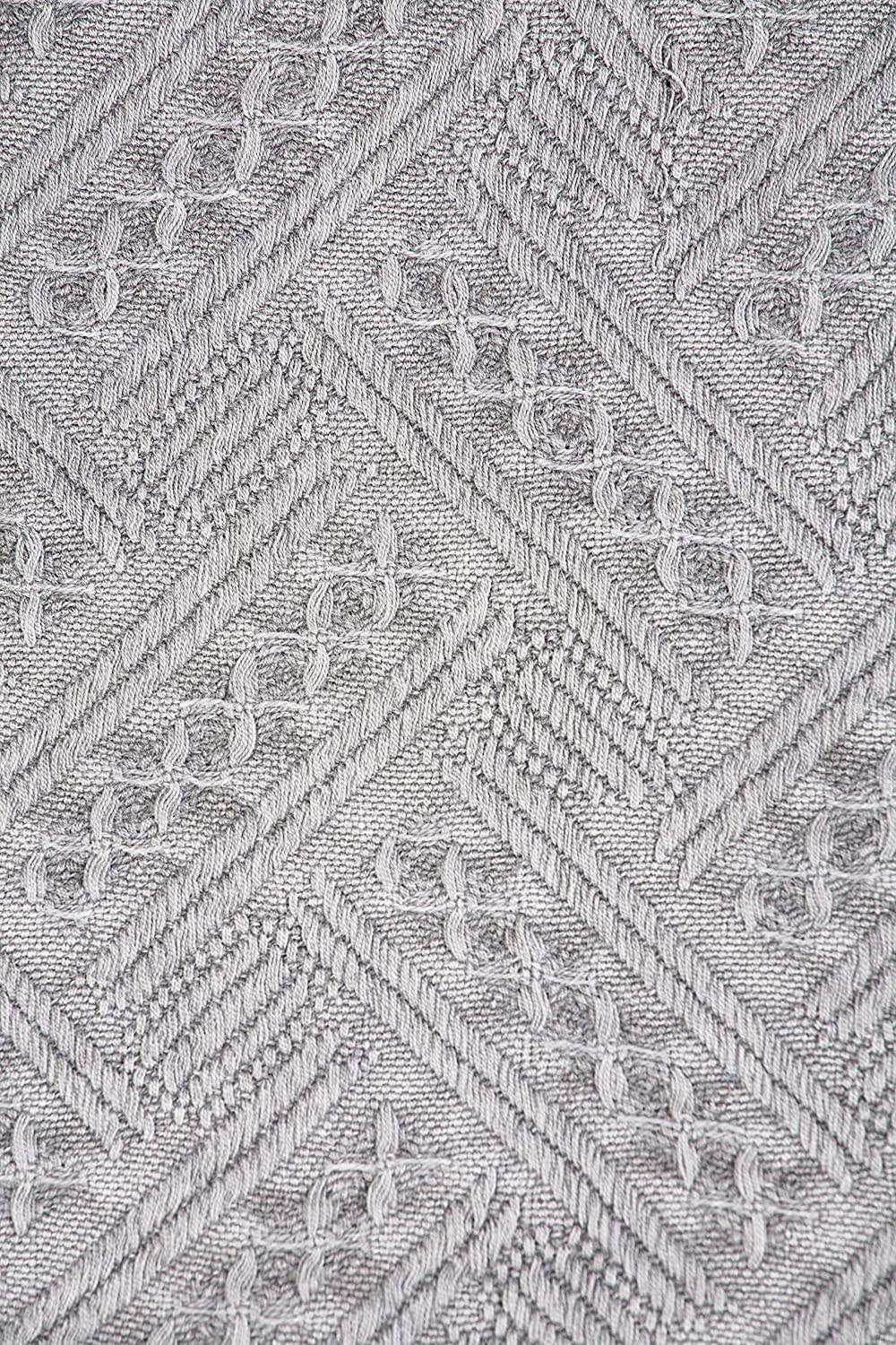 Kasentex Stone-Washed Cotton Knit Throw Blanket