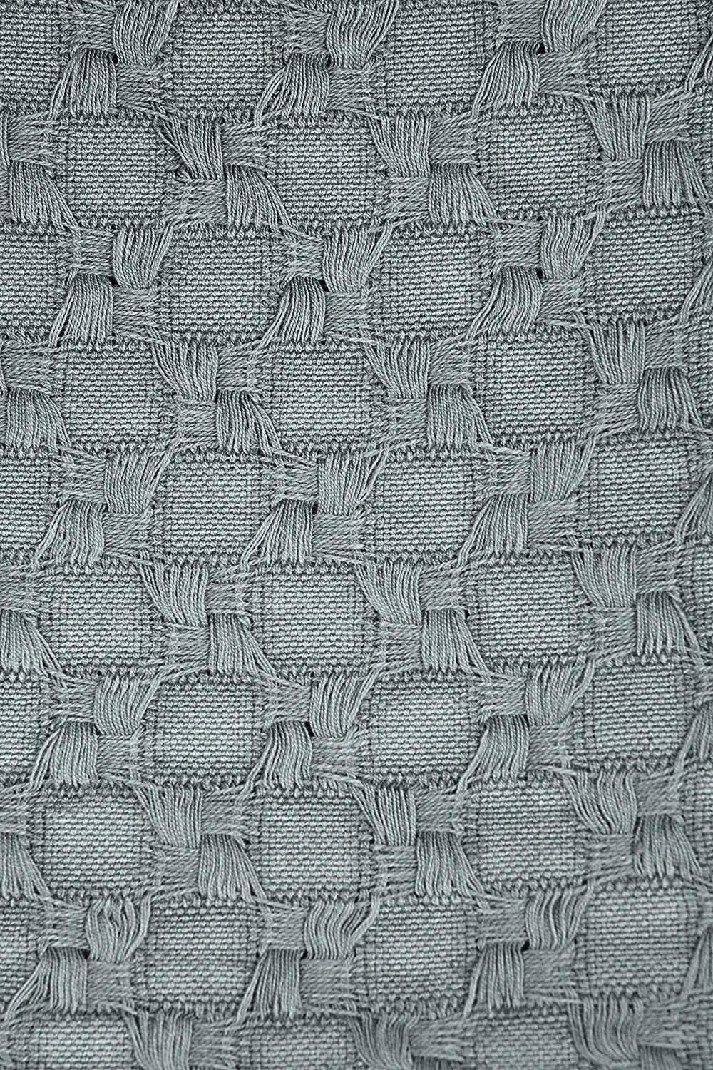 Kasentex Stone-Washed Cotton Knit Throw Blanket
