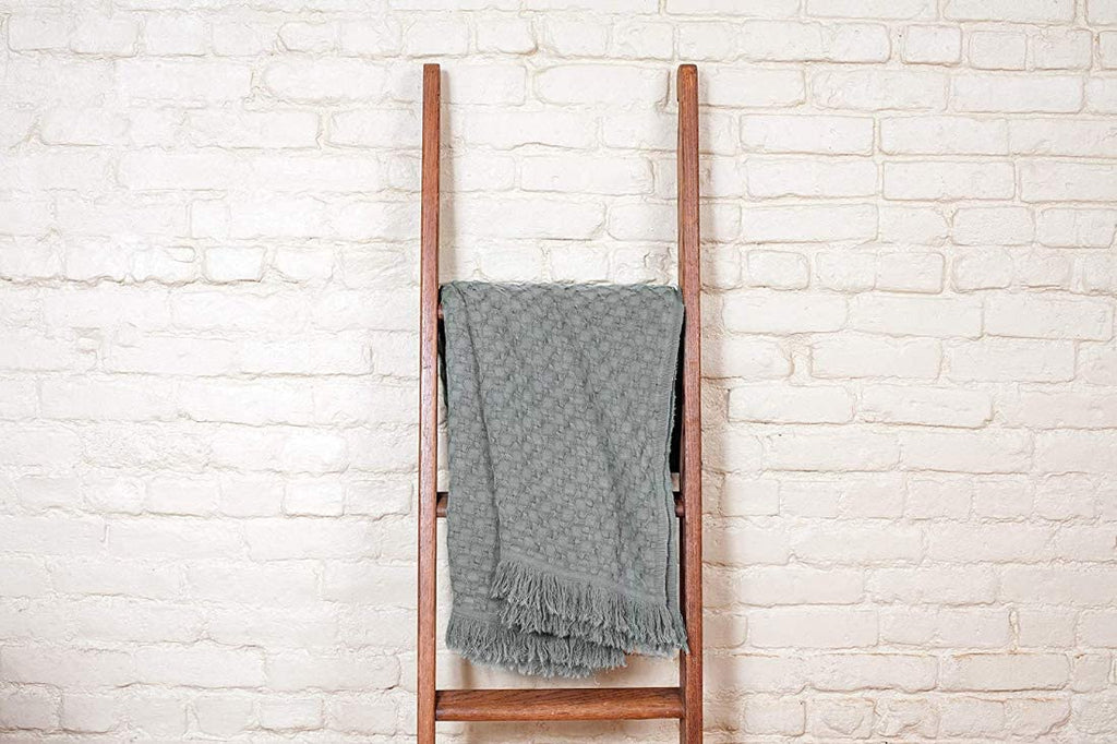 Kasentex Stone-Washed Cotton Knit Throw Blanket