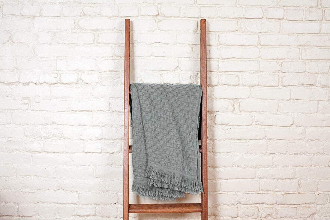 Kasentex Stone-Washed Cotton Knit Throw Blanket