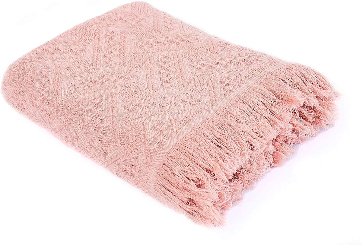 Kasentex Stone-Washed Cotton Knit Throw Blanket
