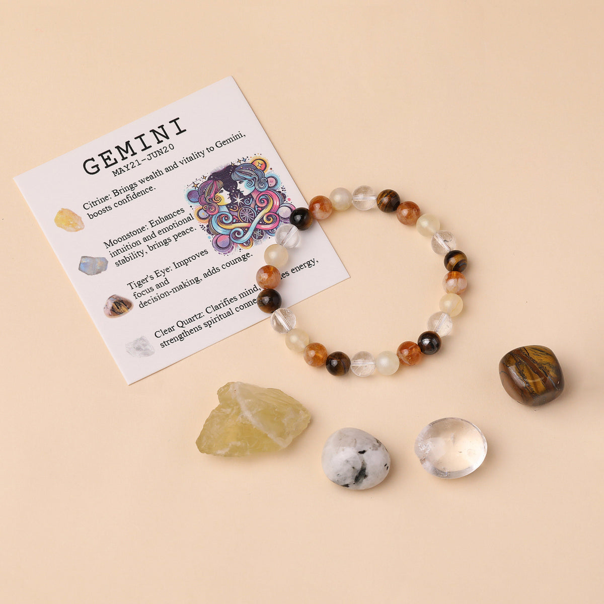 Assorted Zodiac Crystal Bracelet & Stone Sets