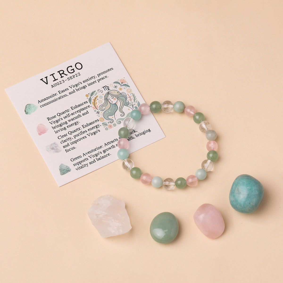 Assorted Zodiac Crystal Bracelet & Stone Sets
