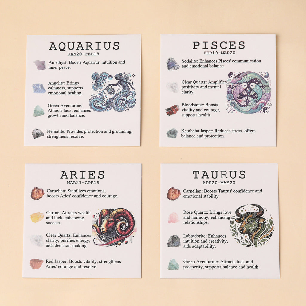 Assorted Zodiac Crystal Bracelet & Stone Sets