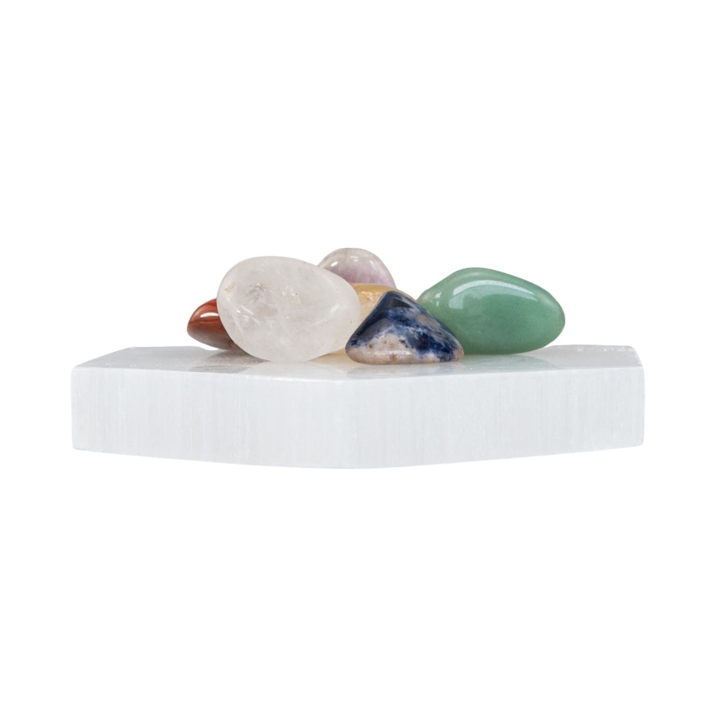 7 Chakra Stone Set with Hexagon Charging Plate