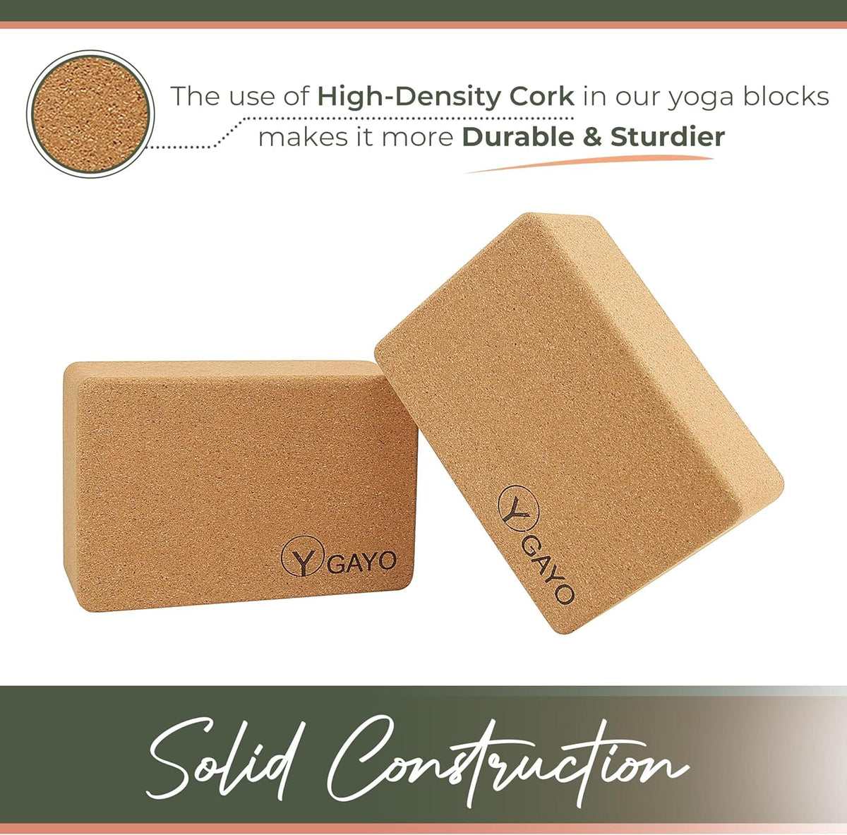 Large Cork Yoga Blocks & Strap Set