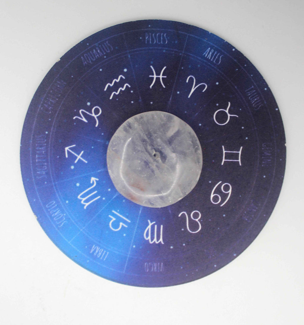 Zodiac Quartz Crystal Incense Holder