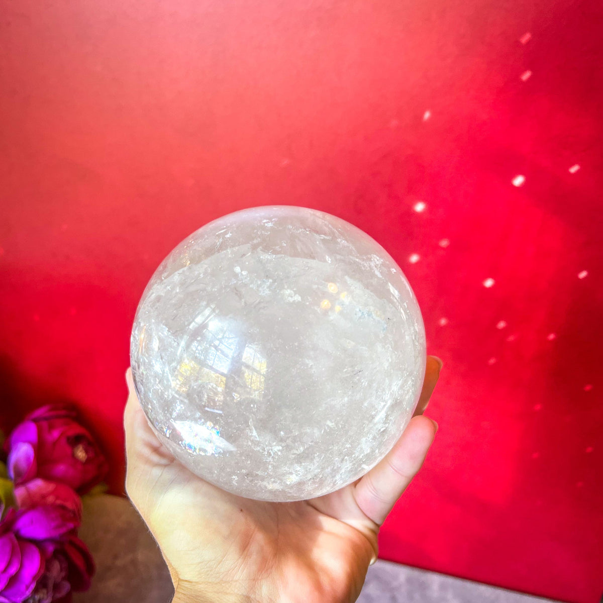 Rainbow Quartz Crystal Sphere, 4.5 Inches