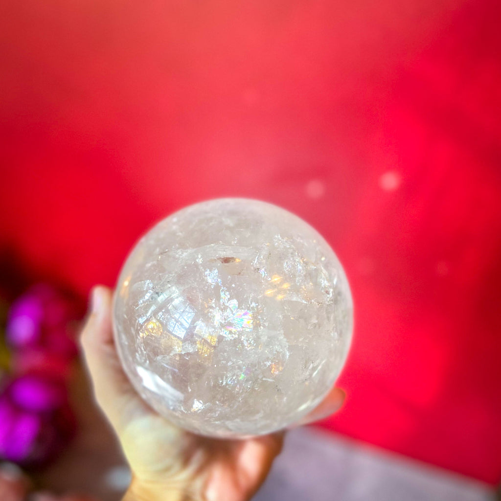 Rainbow Quartz Crystal Sphere, 4.5 Inches