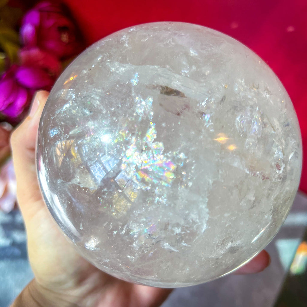 Rainbow Quartz Crystal Sphere, 4.5 Inches