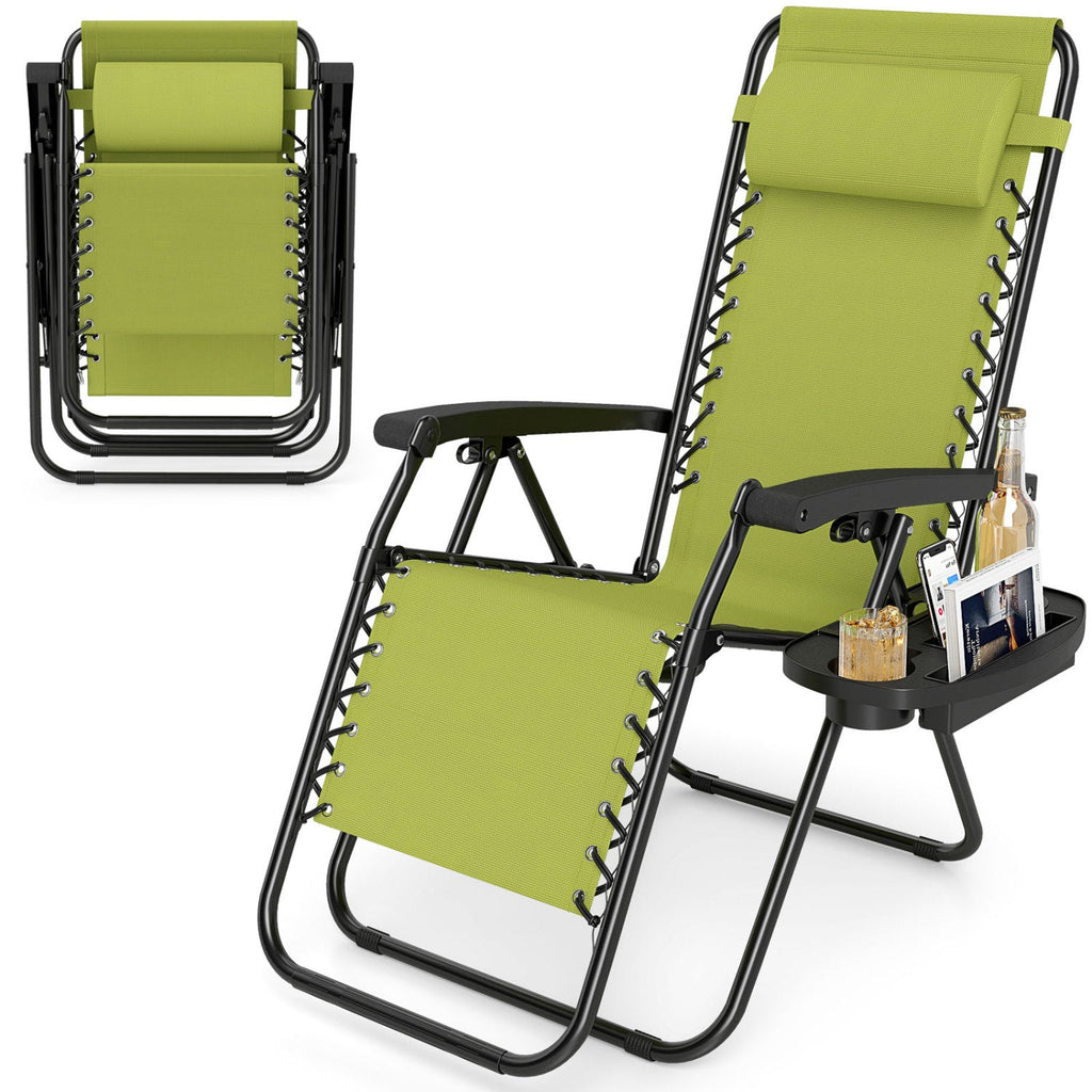 Zero Gravity Recliner Chair with Cup Holder & Pillow