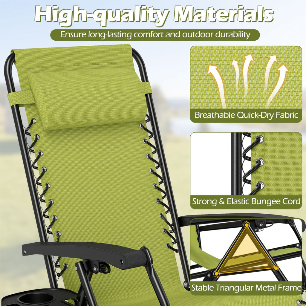 Zero Gravity Recliner Chair with Cup Holder & Pillow