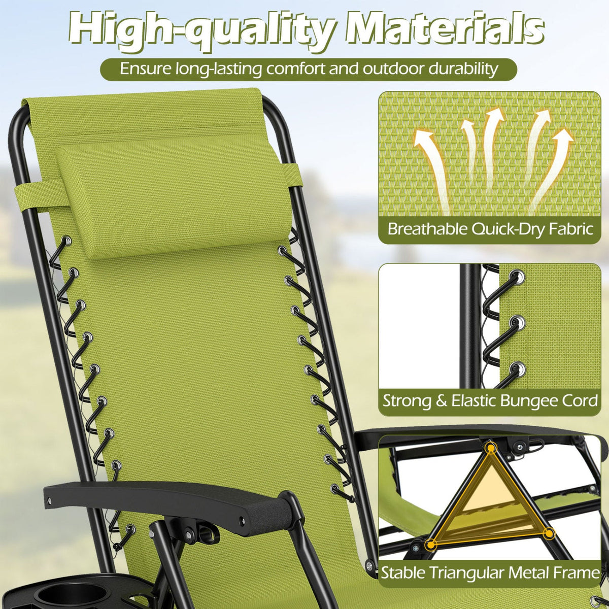 Zero Gravity Recliner Chair with Cup Holder & Pillow