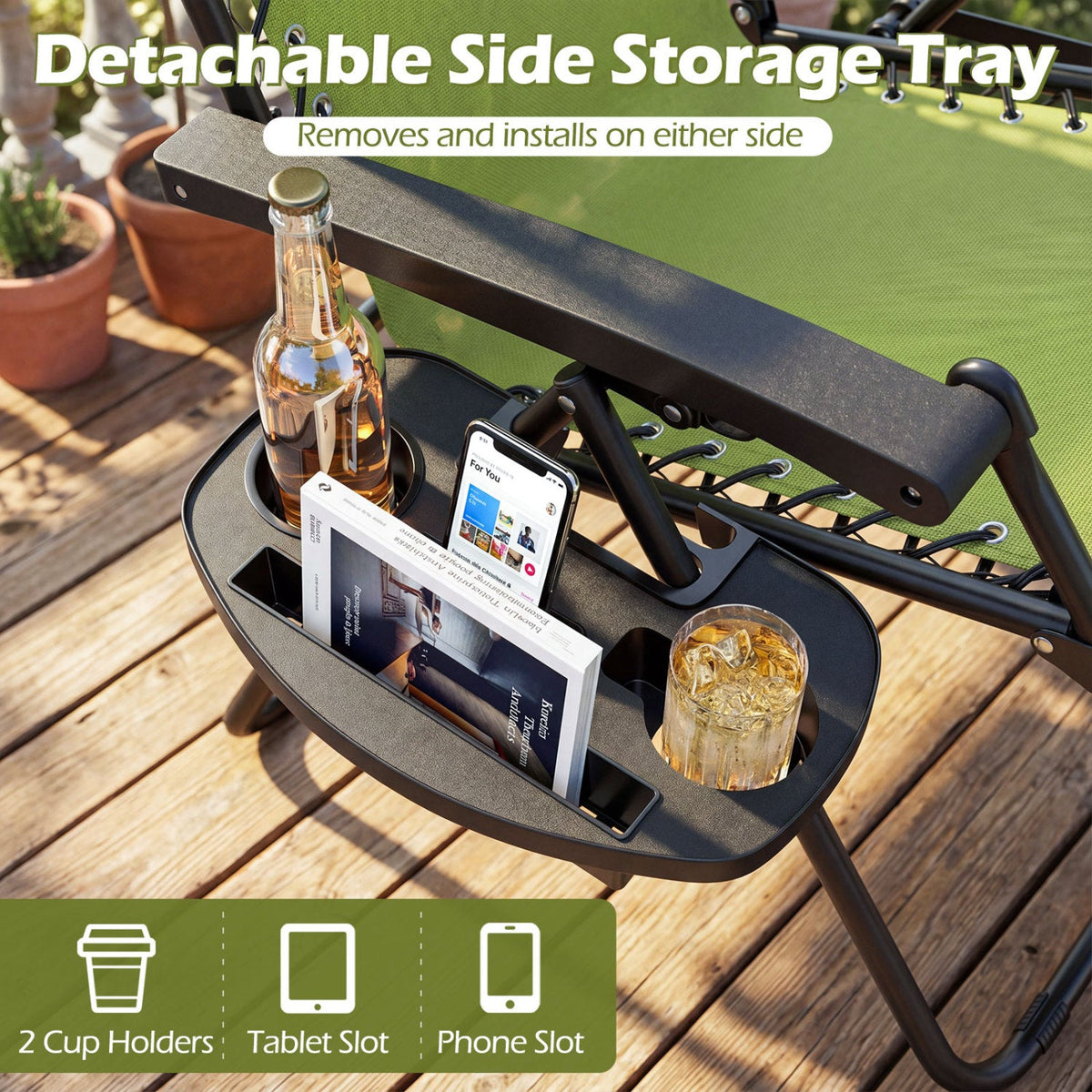 Zero Gravity Recliner Chair with Cup Holder & Pillow