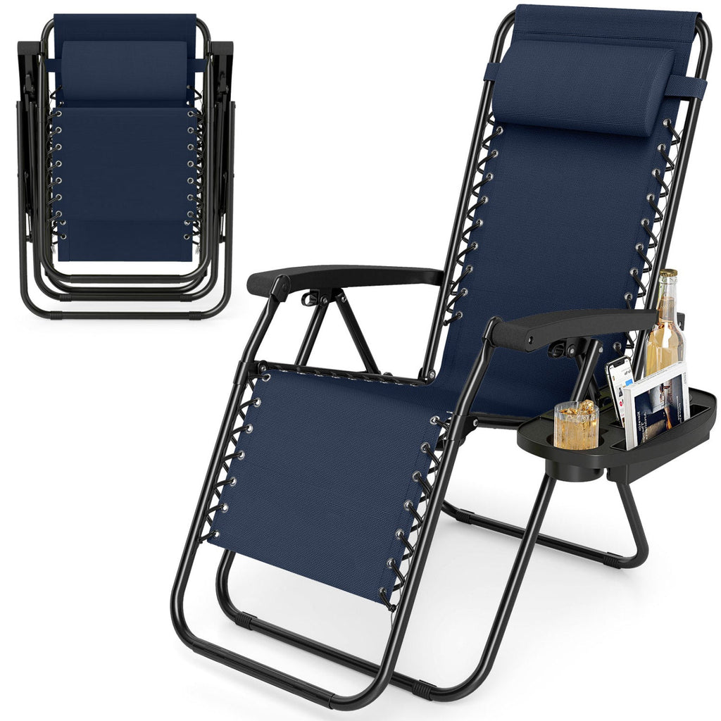 Zero Gravity Recliner Chair with Cup Holder & Pillow