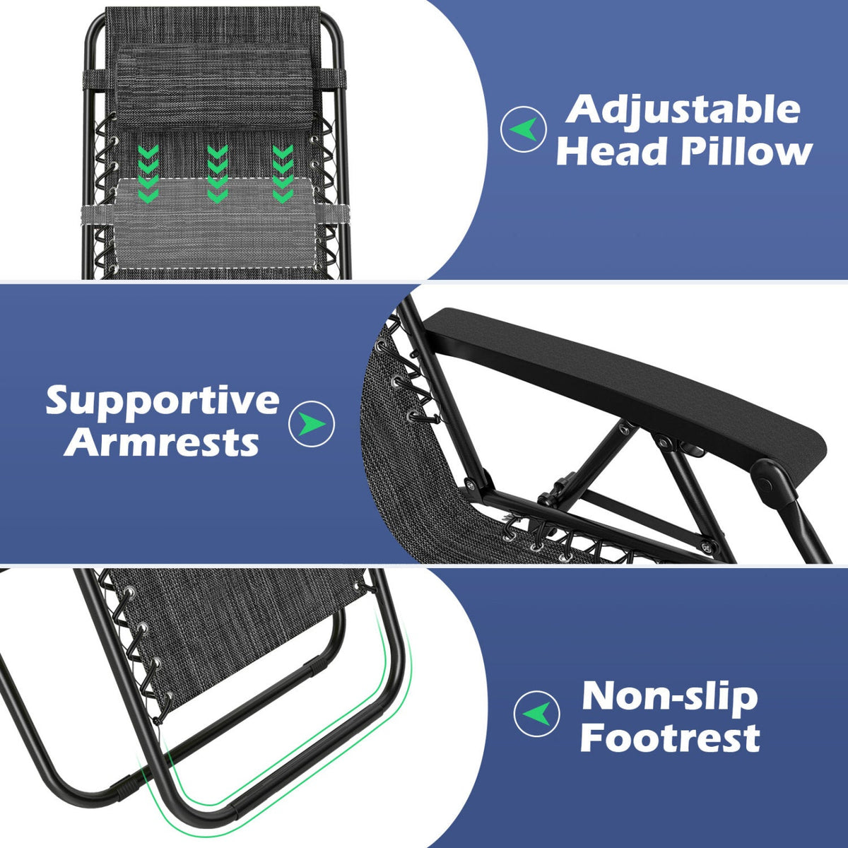 Zero Gravity Recliner Chair with Cup Holder & Pillow