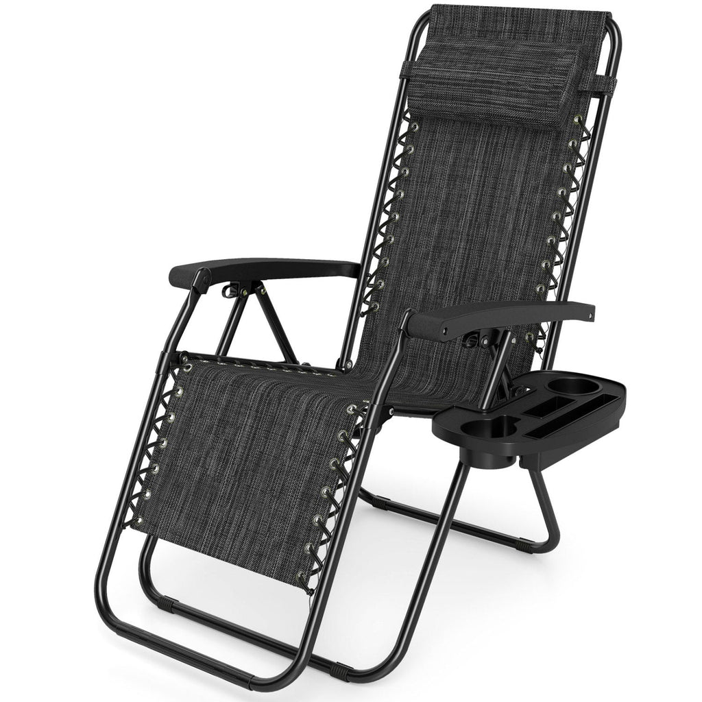 Zero Gravity Lounge Chairs, Set of 2, with Cup Holders
