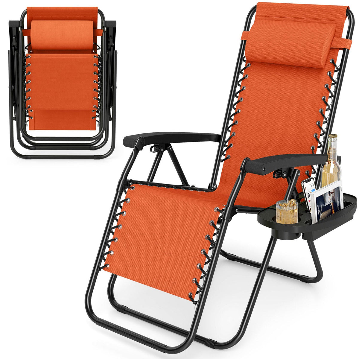 Zero Gravity Recliner Chair with Cup Holder & Pillow