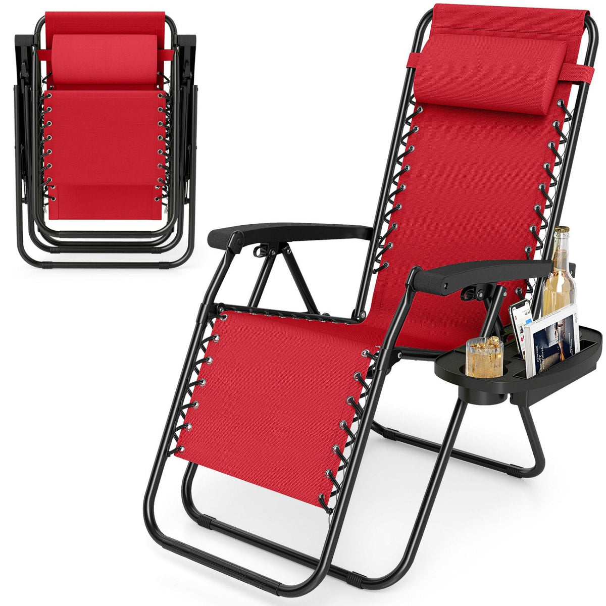 Zero Gravity Recliner Chair with Cup Holder & Pillow