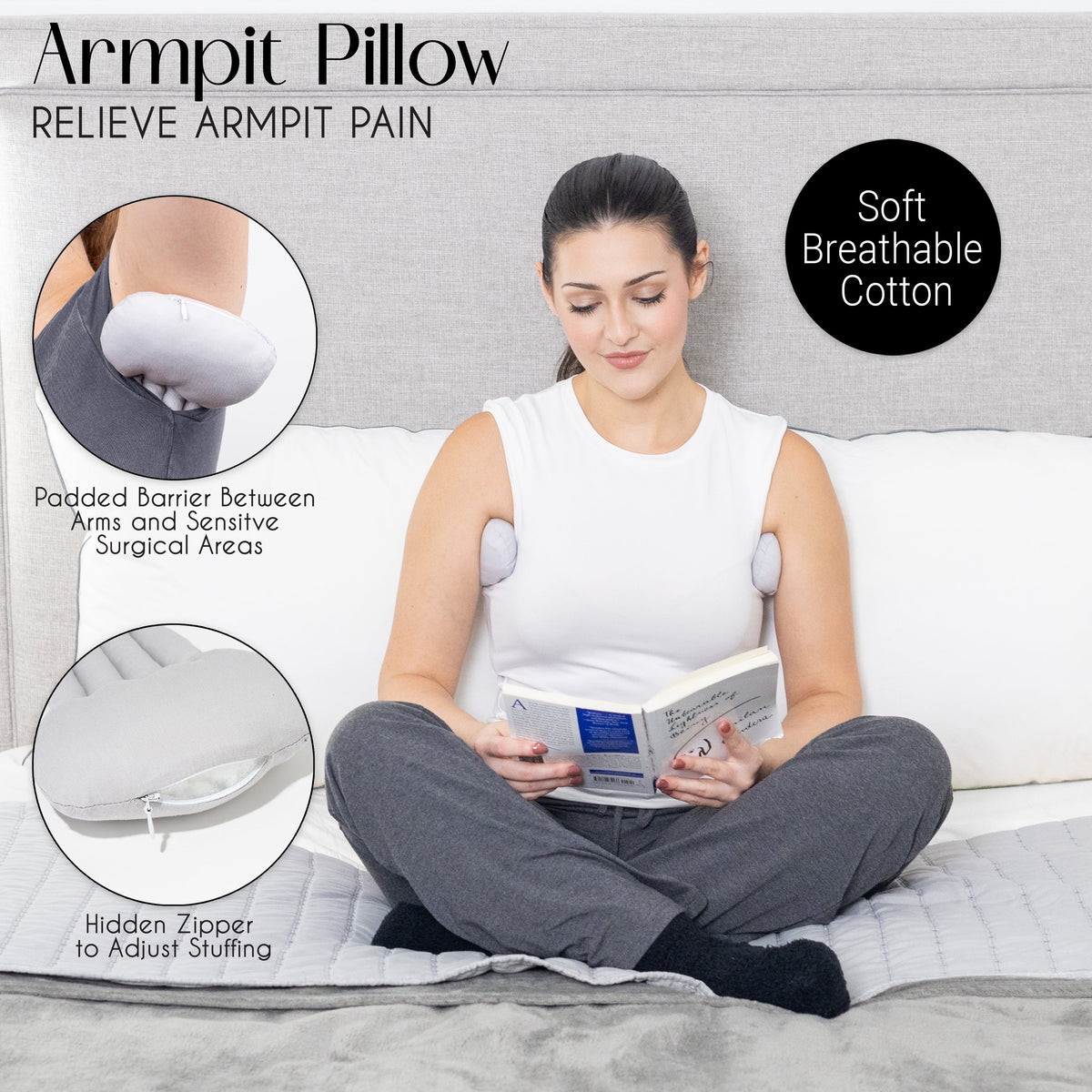 Mastectomy Recovery Pillow Kit – Chest, Seatbelt & Underarm Pillows