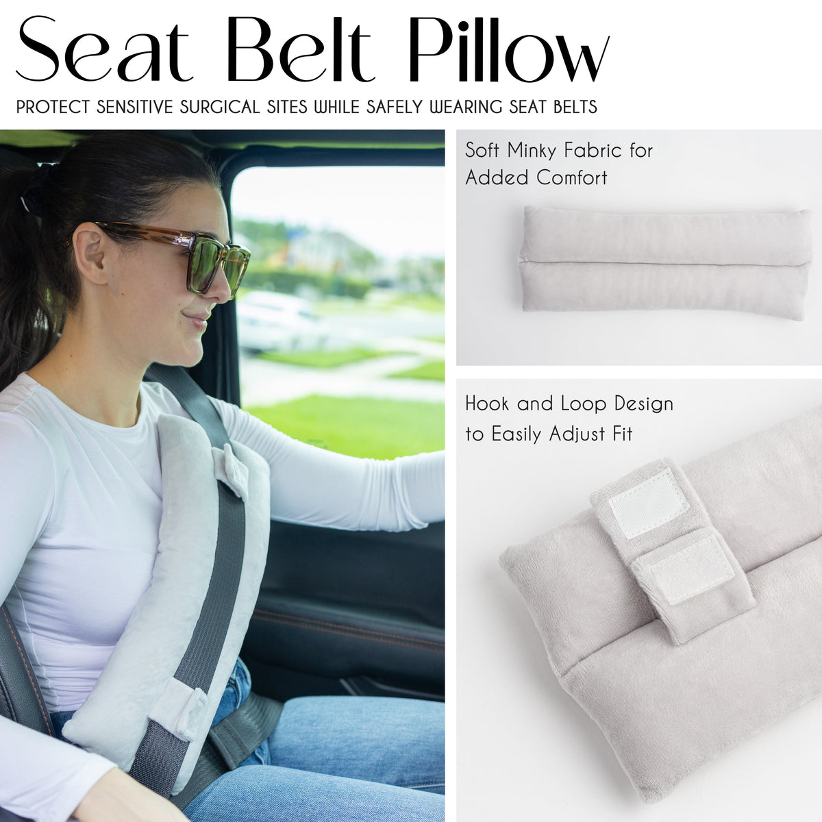 Mastectomy Recovery Pillow Kit – Chest, Seatbelt & Underarm Pillows