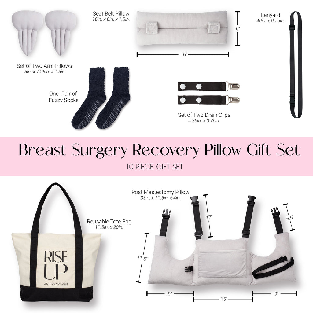 Mastectomy Recovery Pillow Kit – Chest, Seatbelt & Underarm Pillows