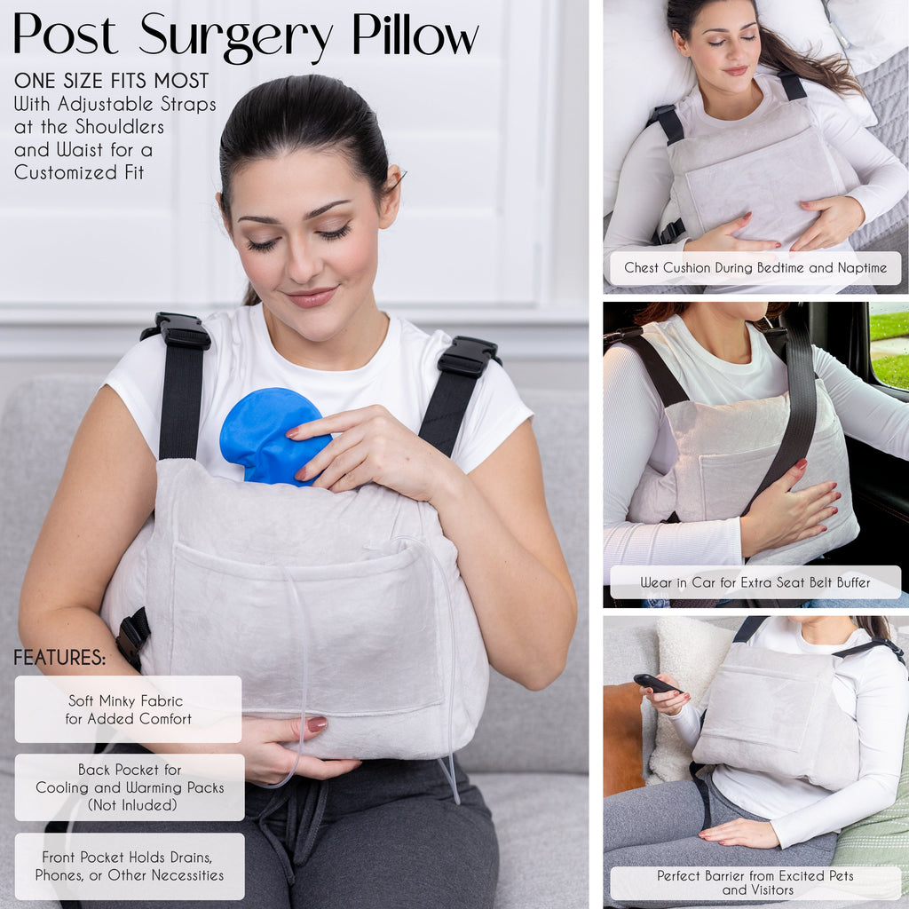 Mastectomy Recovery Pillow Kit – Chest, Seatbelt & Underarm Pillows