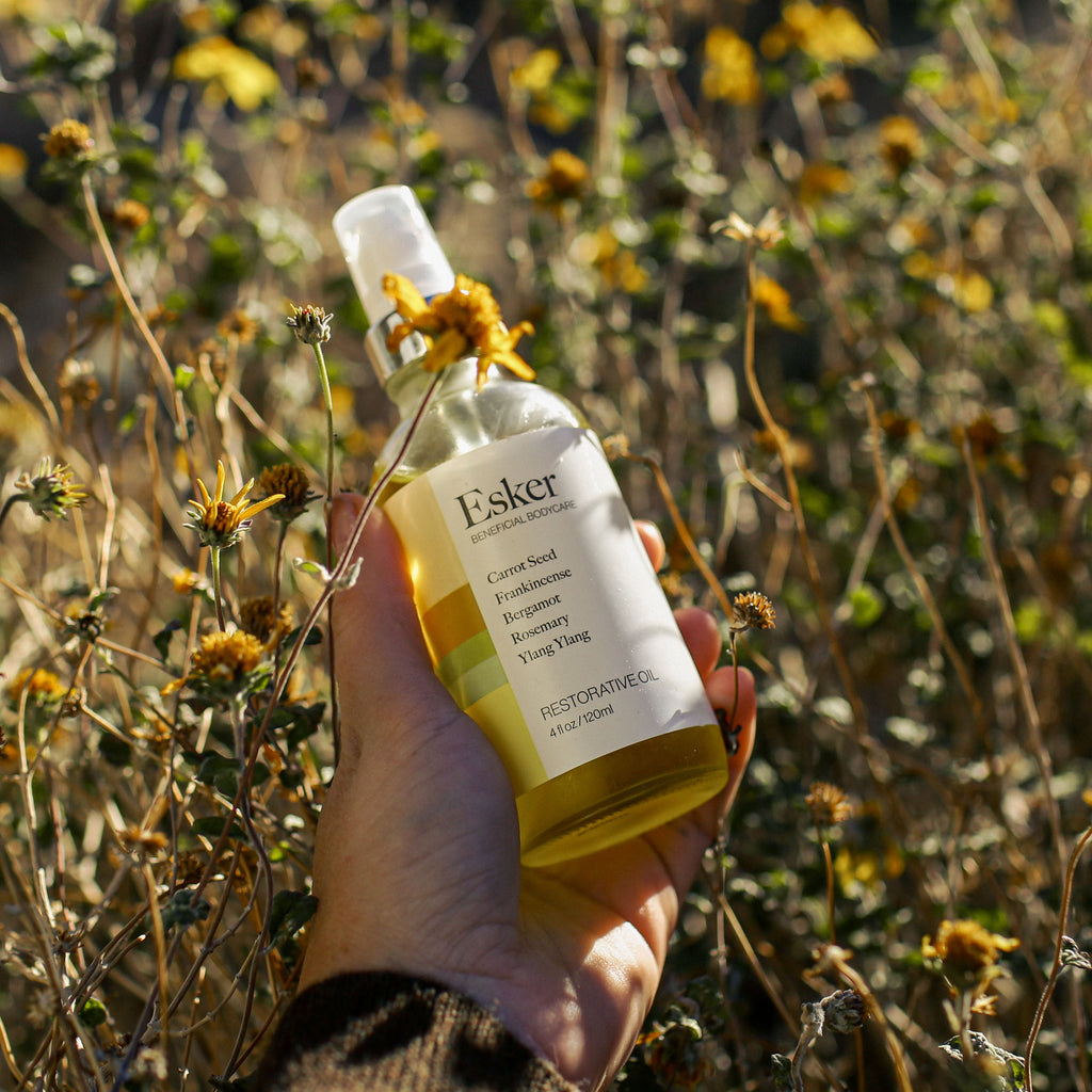 Esker Restorative Body & Massage Oil, 2 oz or 4 oz