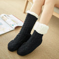 Fuzzy Fleece-Lined Thermal Slipper Socks with Grips