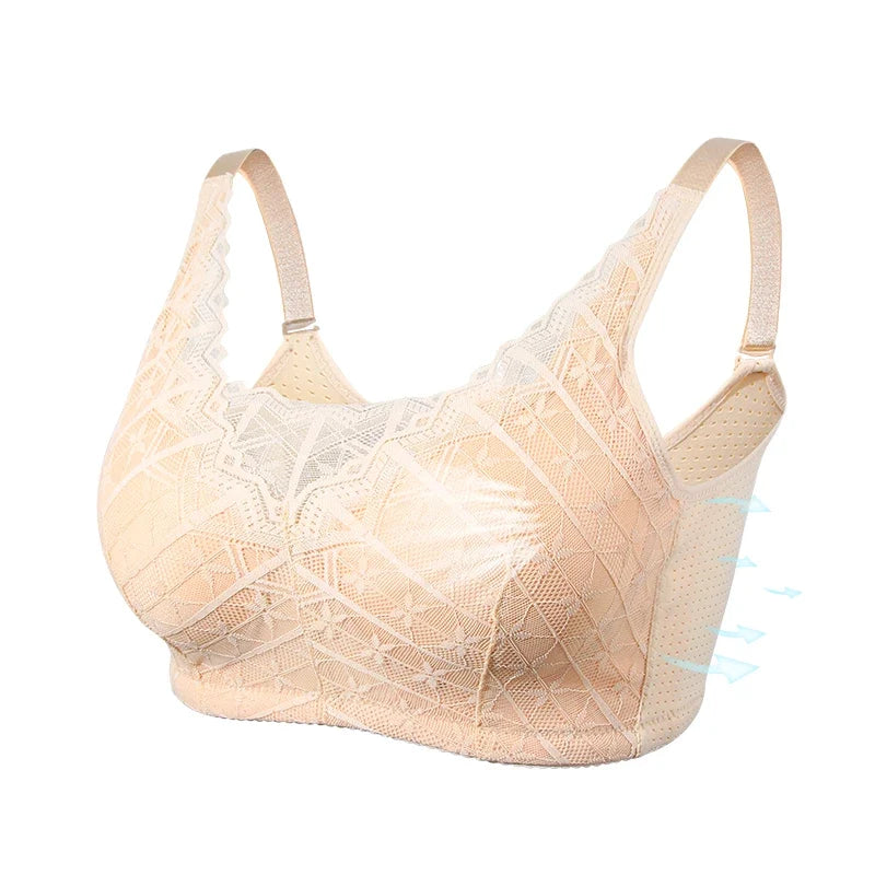 Wire-free cotton mastectomy bra with inner pockets for breast forms, view 7