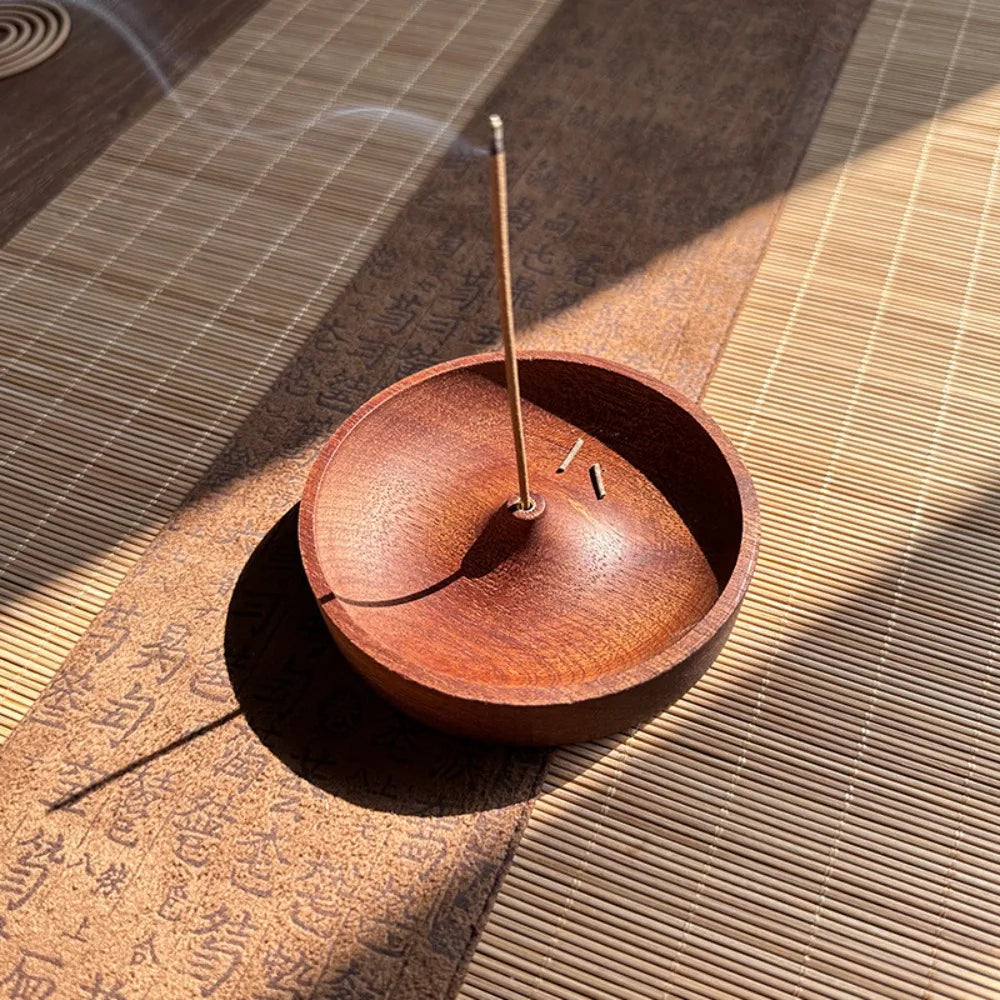 Solid Walnut Backflow Incense Burner