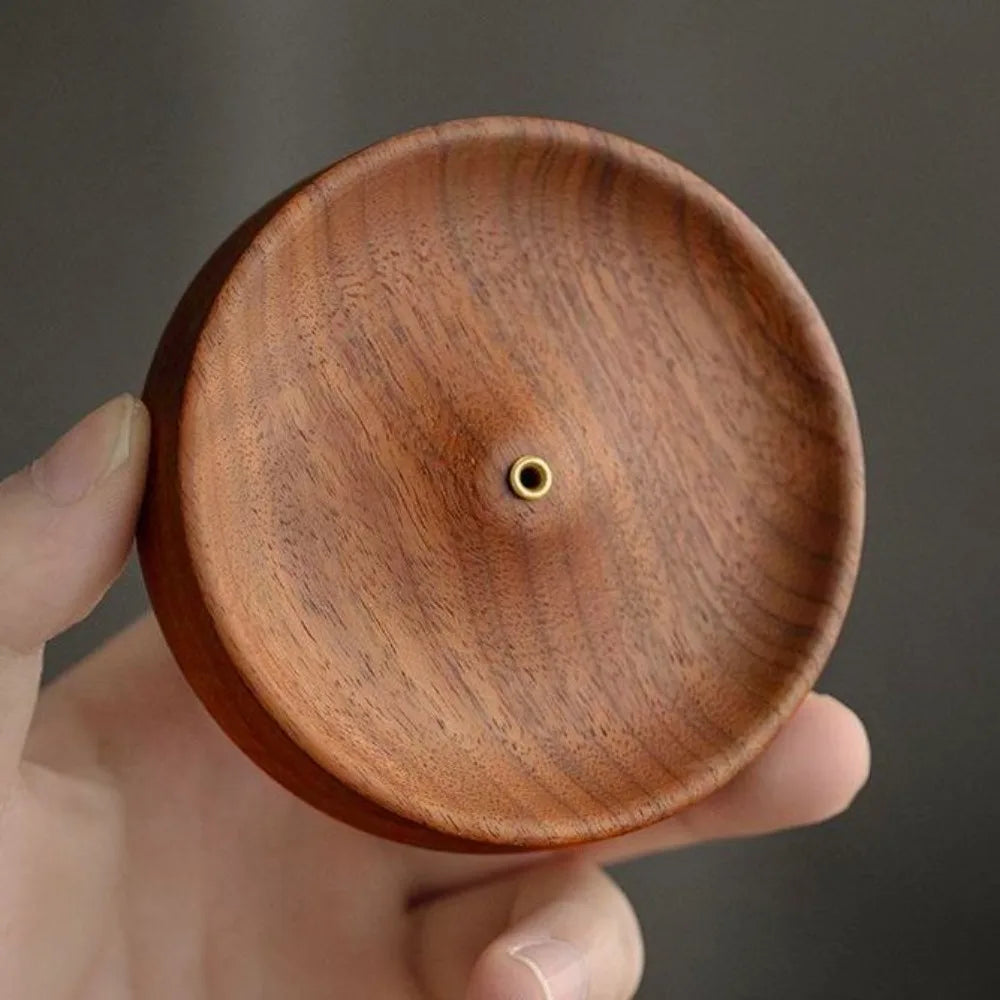 Solid walnut backflow incense burner