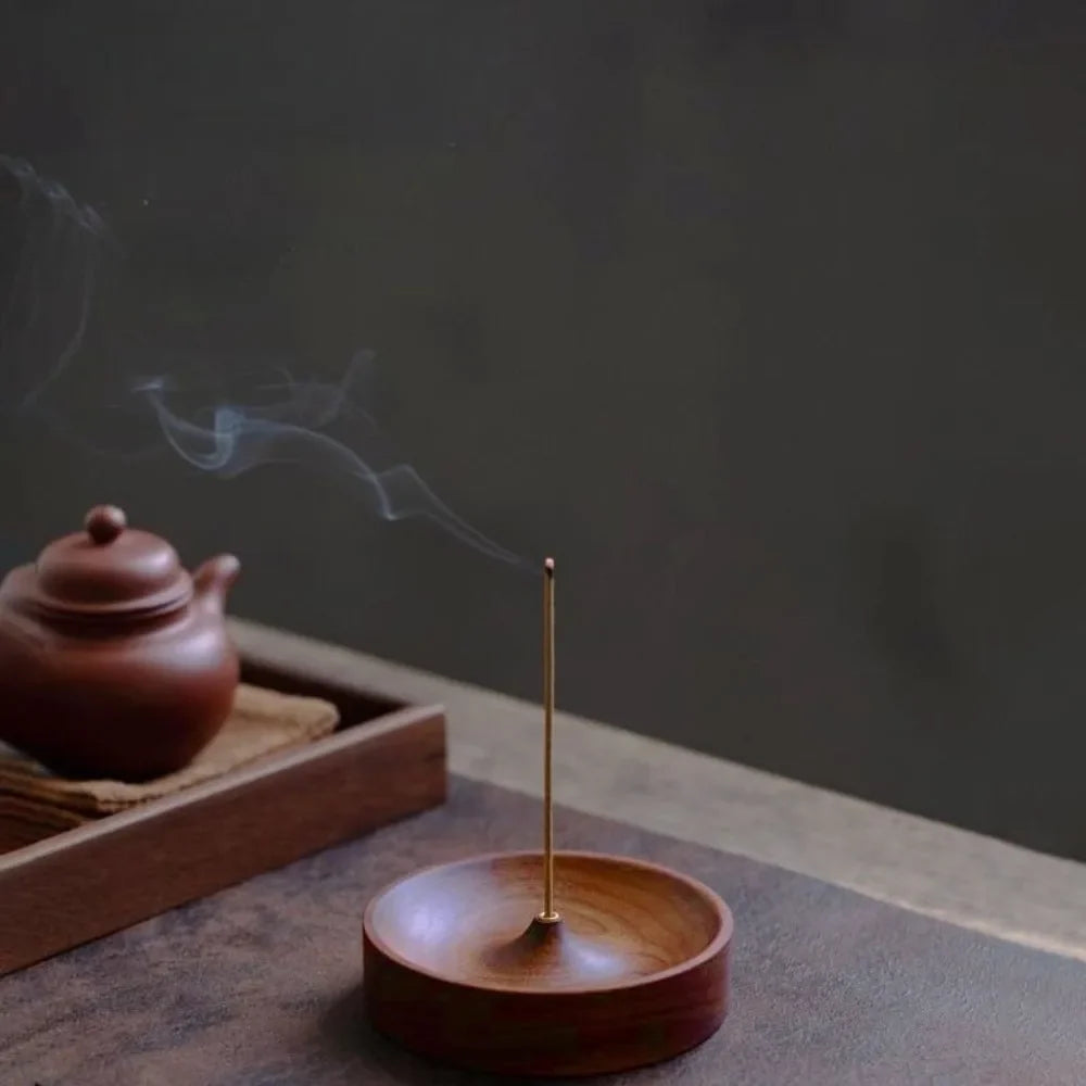Solid Walnut Backflow Incense Burner